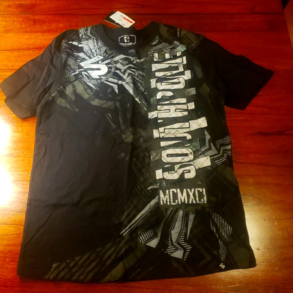 Black Southpole print tee shirt. NWT